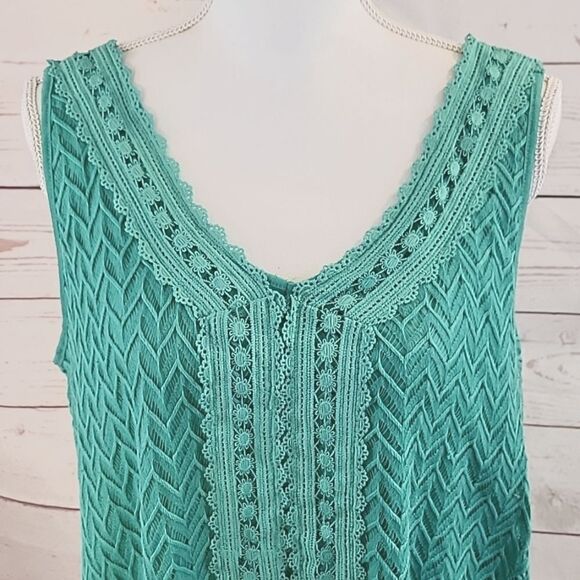 French Connection, Lined Mint Green Crochet Top- XL - Picture 4 of 7